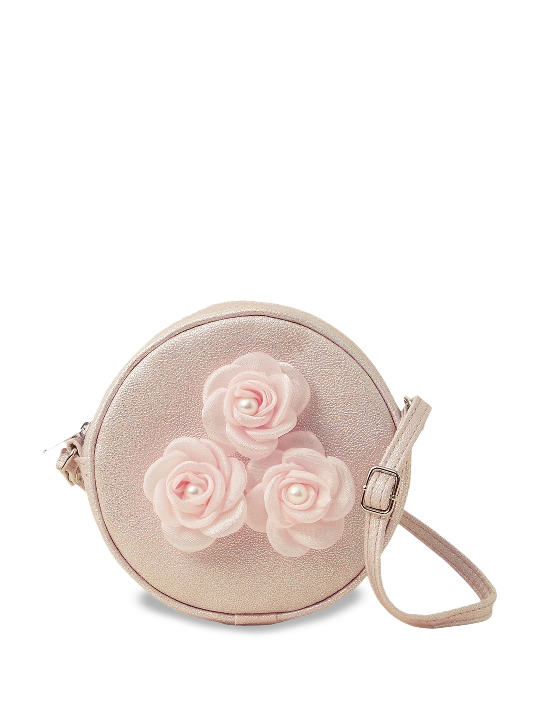 

Accessorize PU Half Moon Sling Bag with Applique, Pink