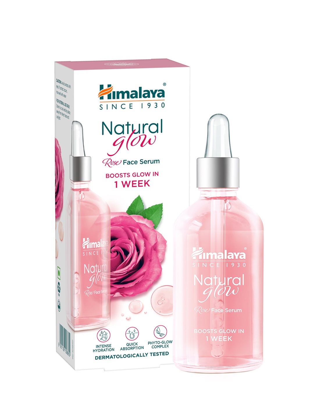 

Himalaya Natural Glow Intense Hydration Rose Face Serum with Niacinamide - 30 ml, Pink