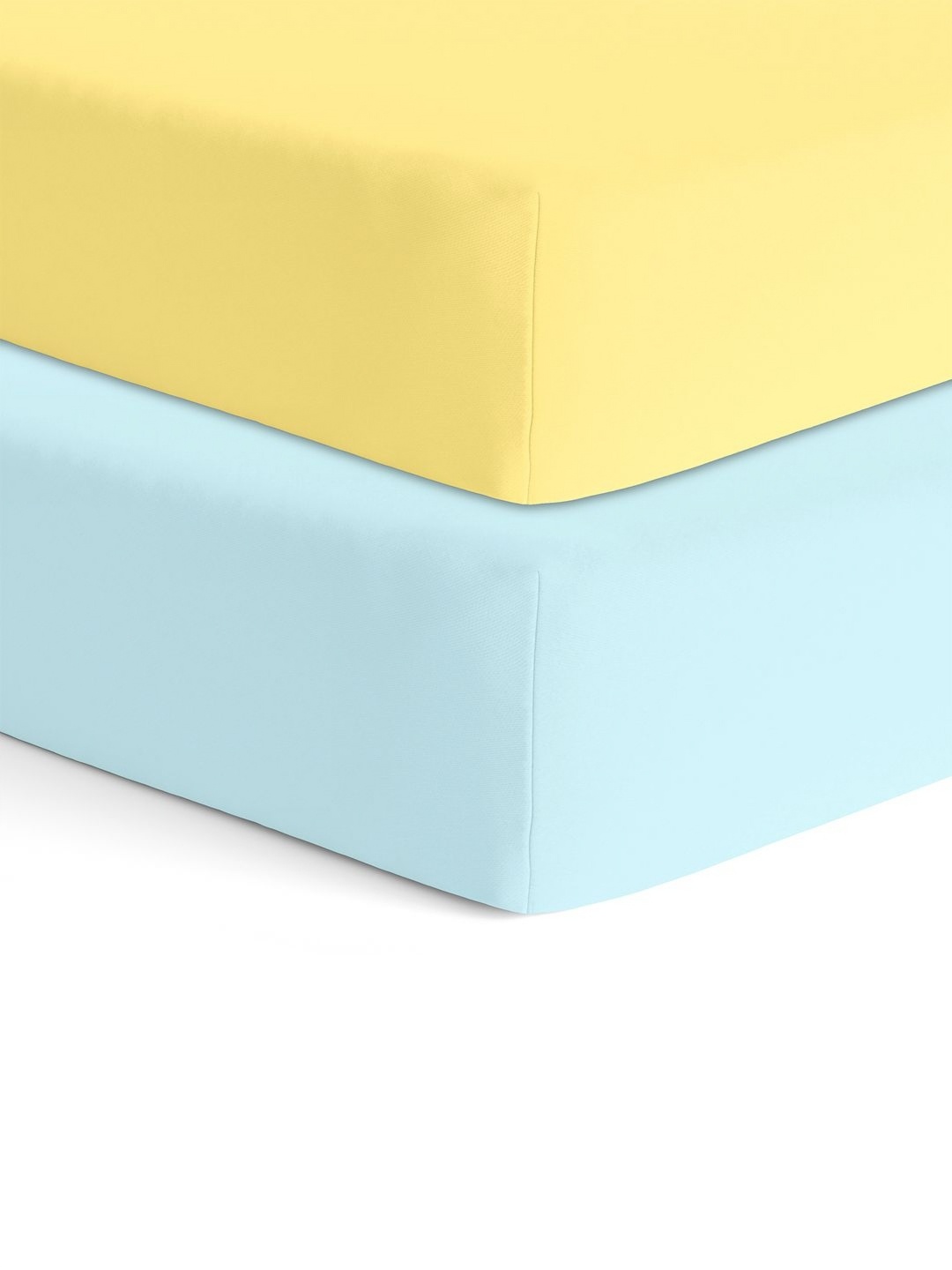 

The White Cradle Blue & Yellow 2 Pieces Fitted 120 TC Cotton Crib Bedsheet
