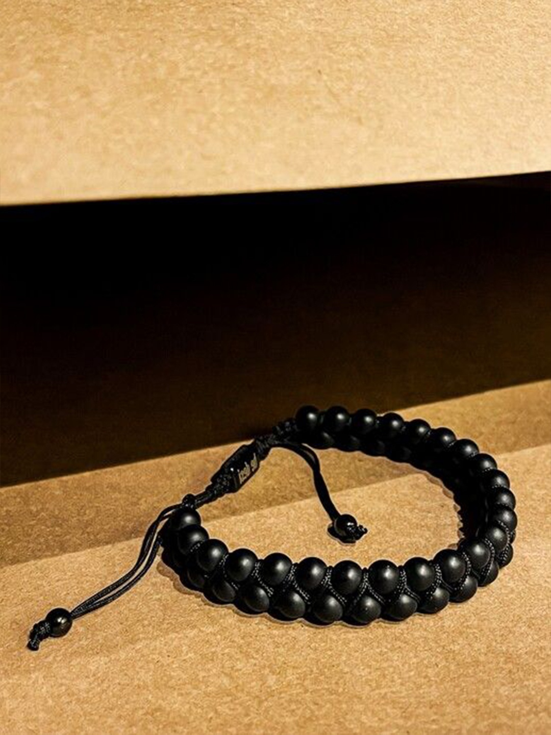 

Be Desi Men Onyx Beaded Wraparound Bracelet, Black