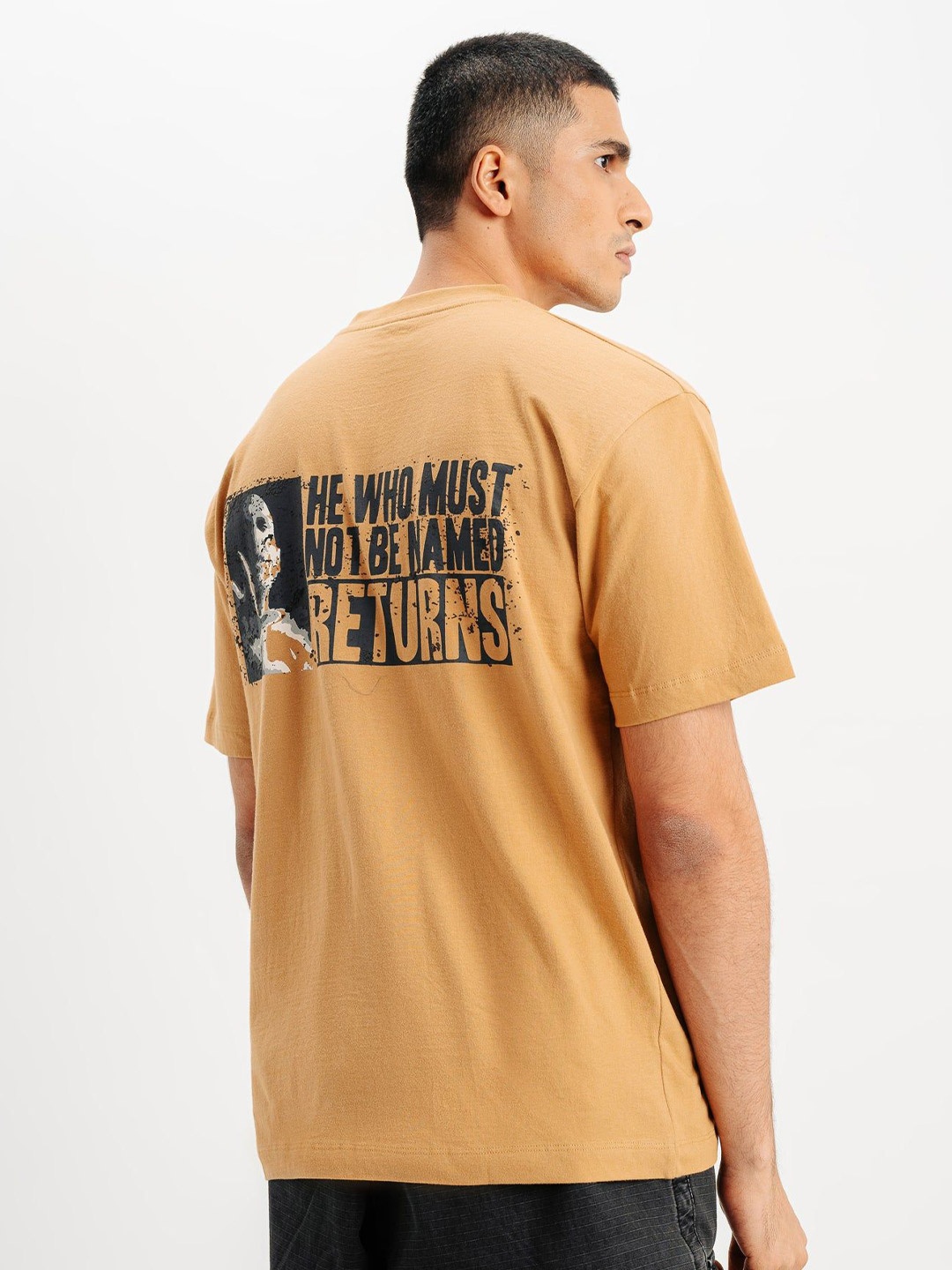 

FREAKINS Men Typography Printed Round Neck Cotton T-Shirt, Orange