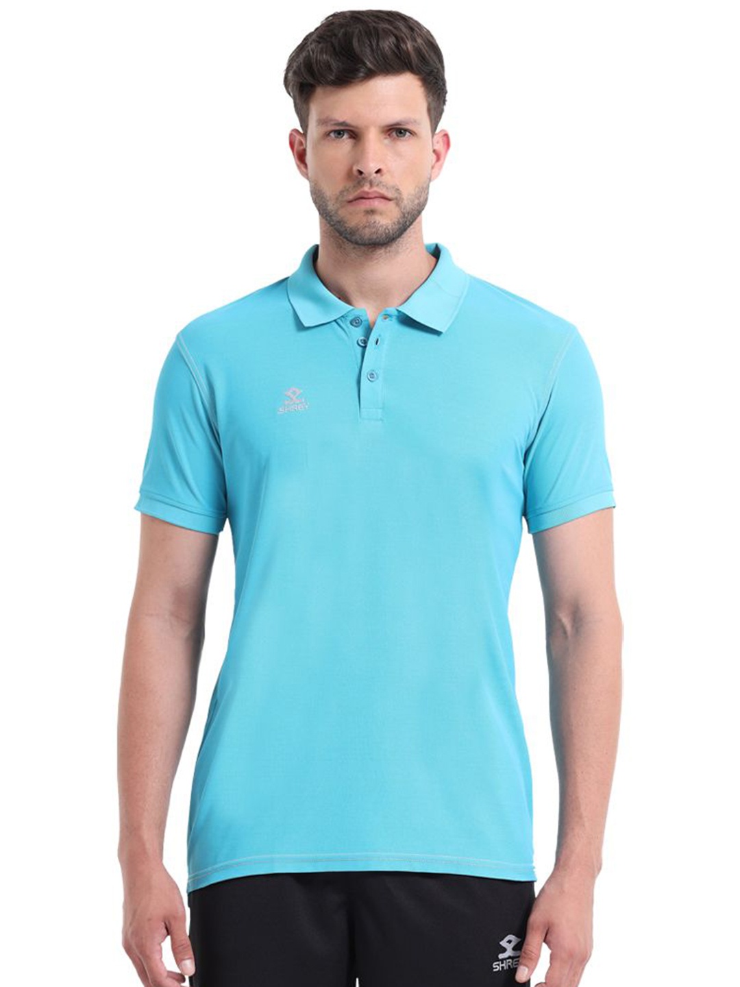 

Shrey Men Solid Polo Collar T-Shirt, Sea green