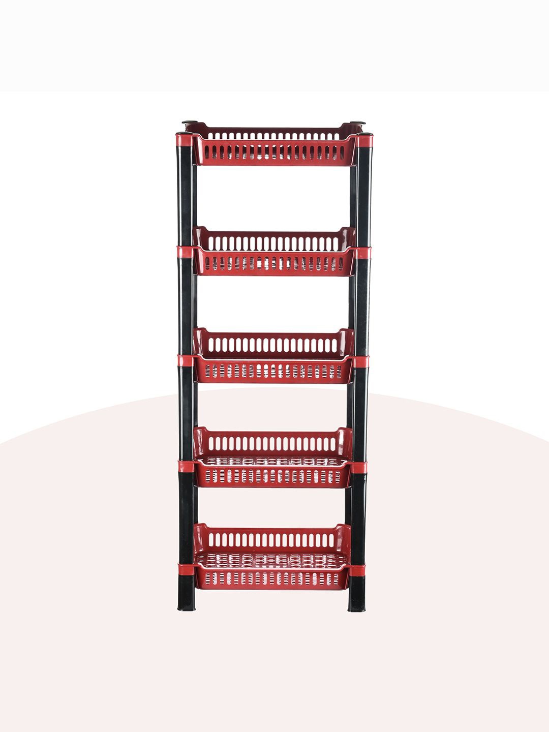 

Kuber Industries Maroon & Black 6 Pieces Long Lasting 5 Tier Kitchen Organisers
