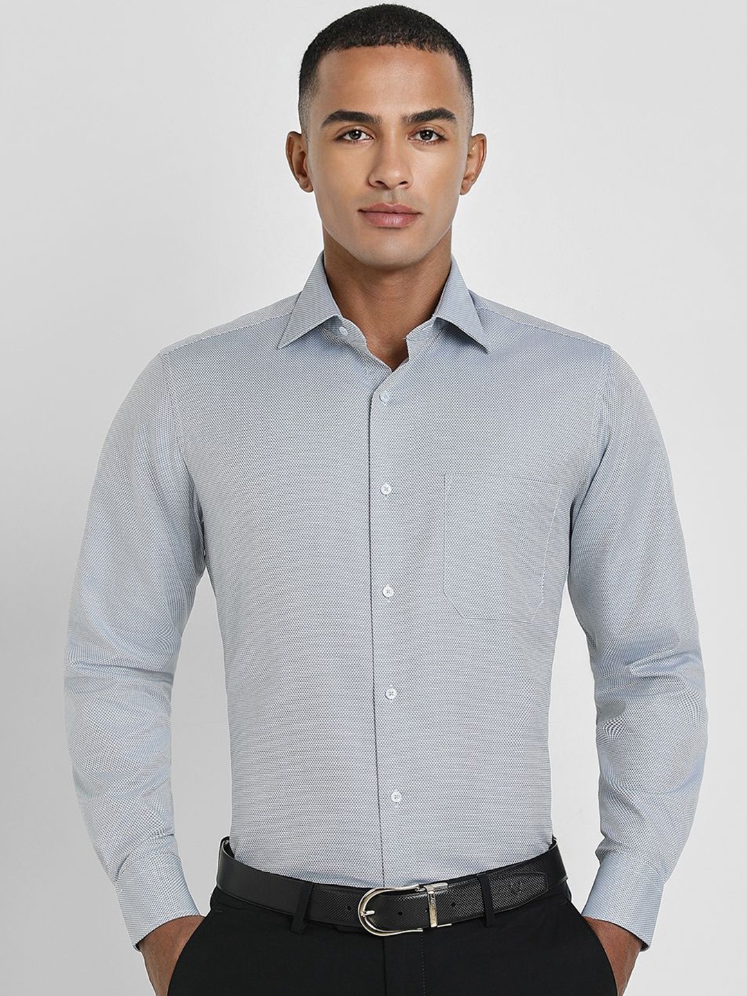 

Allen Solly Sport Men Spread Collar Micro Ditsy Printed Cotton Formal Shirt, Grey