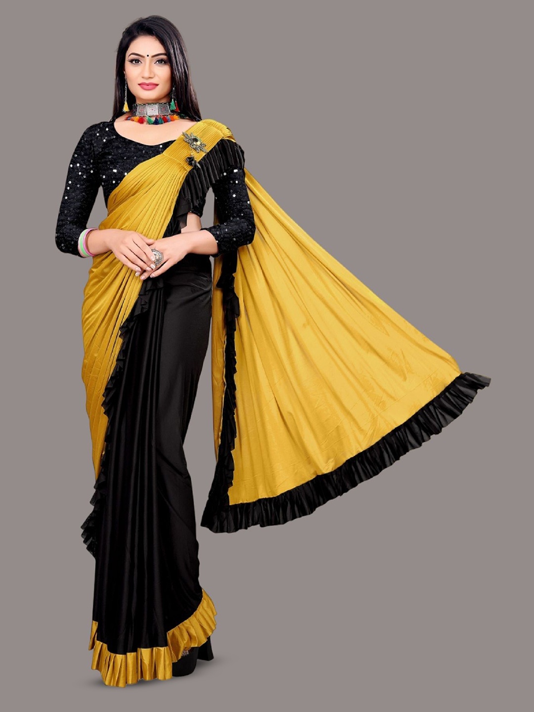 

Aika Saree, Yellow