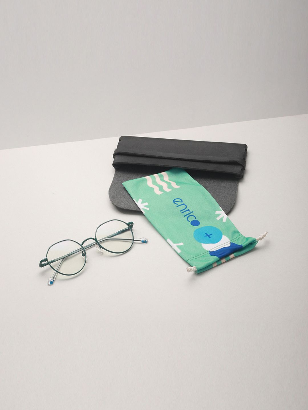 

ENRICO Unisex Full Rim Hexagon Frames, Green