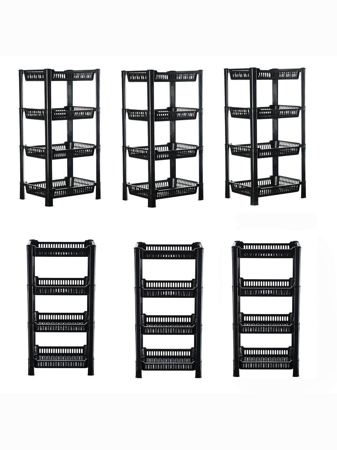 

Kuber Industries Black 6 Pieces Kitchen Multi-Utility Organiser