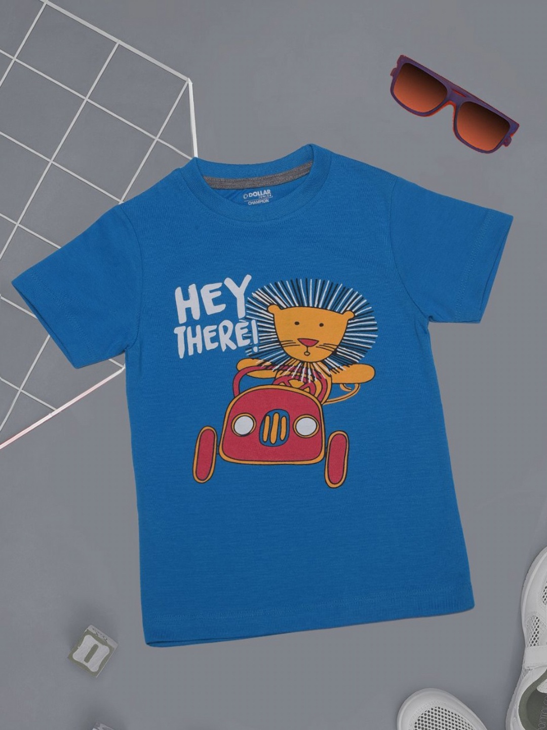 

Dollar Champion Kidswear Boys Graphic Printed Round Neck Cotton T-Shirt, Blue