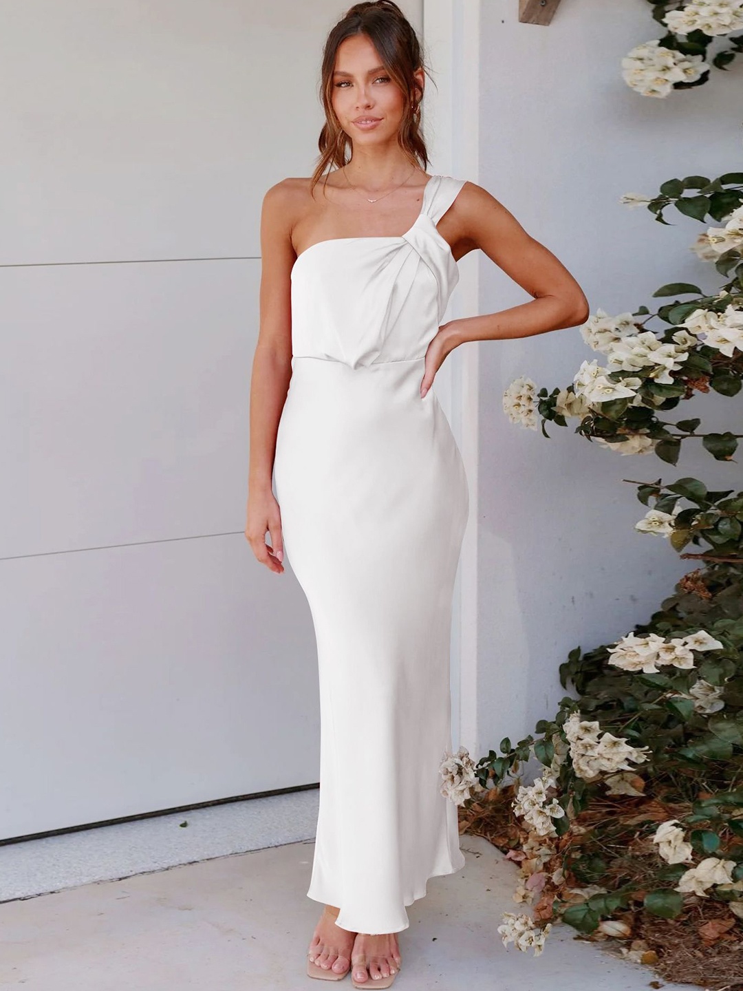 

StyleCast One Shoulder Maxi Dress, White