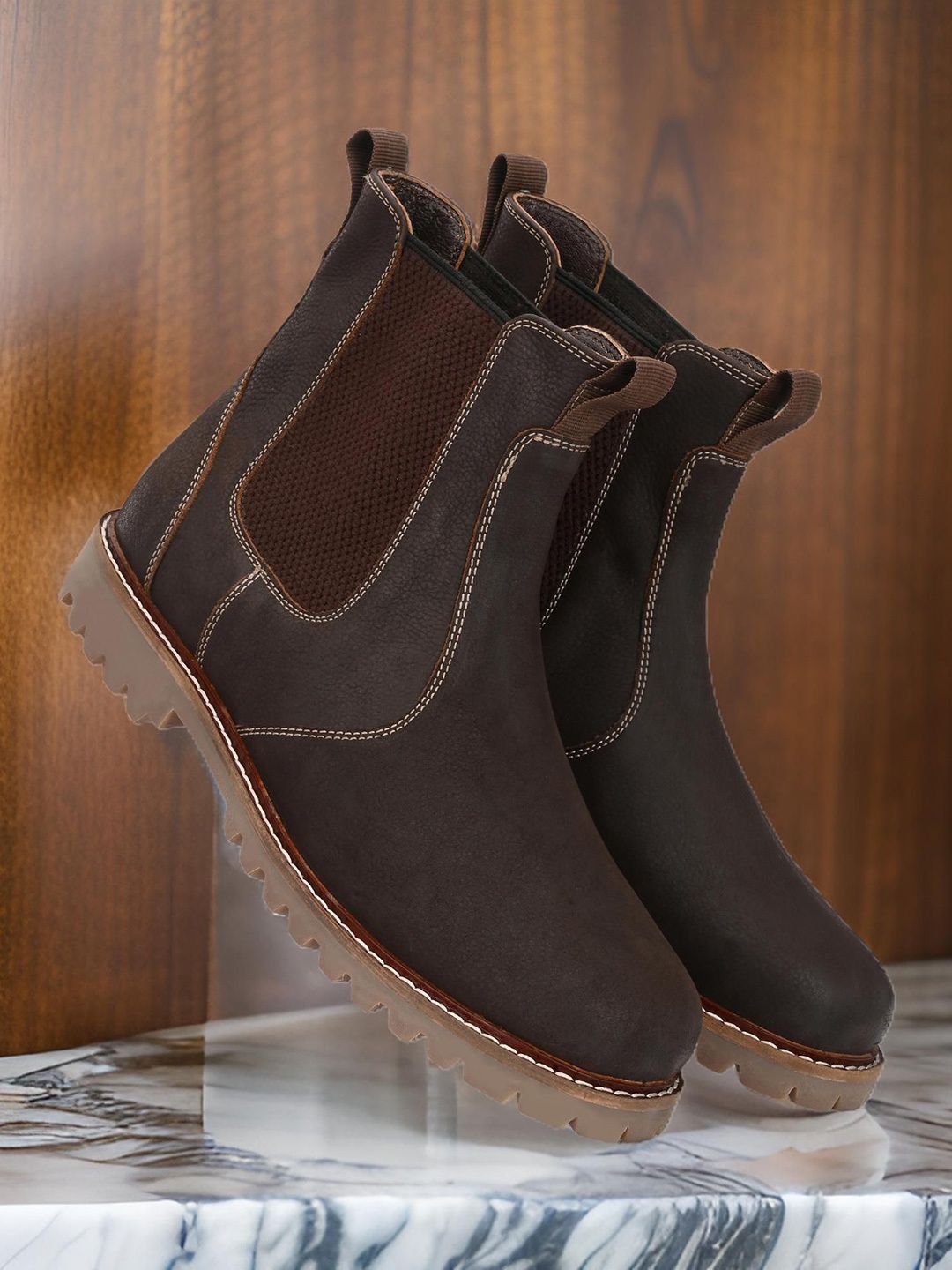 

Harrytech London Men Leather Chelsea Boots, Brown