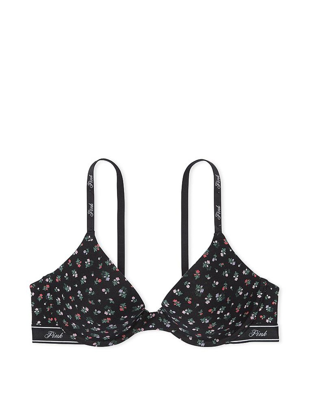 

Victoria's Secret Floral Full Coverage Underwired Lightly Padded Bra, Black