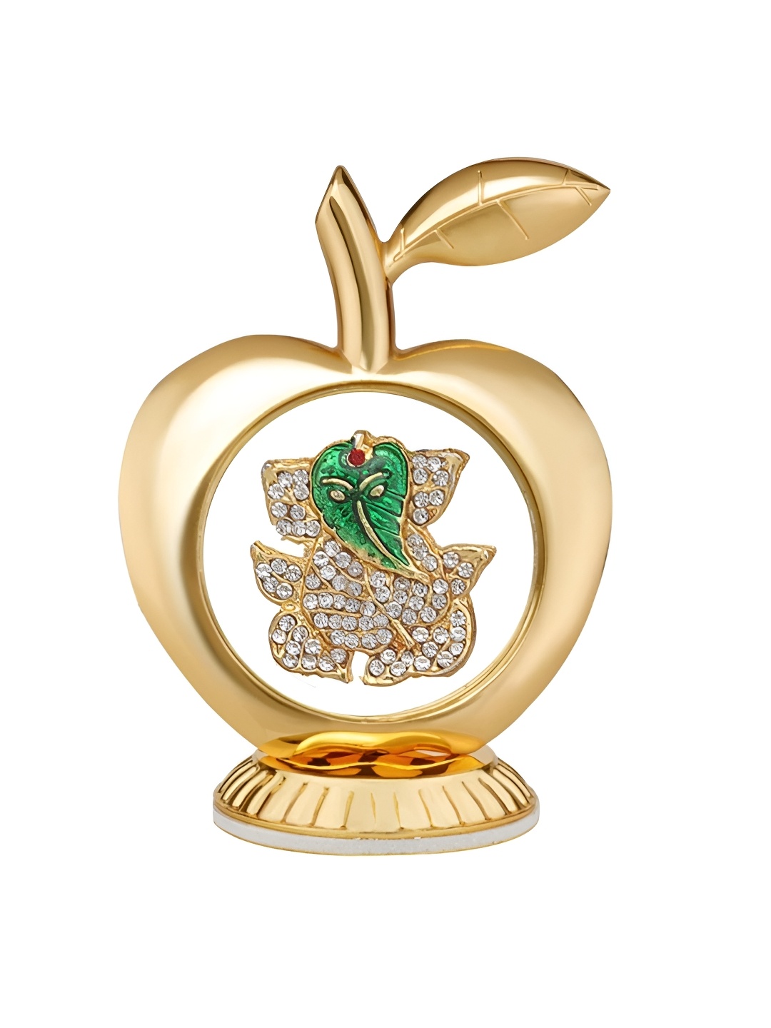 

INTERNATIONAL GIFT Gold-Toned & Green Religious Idol Showpiece