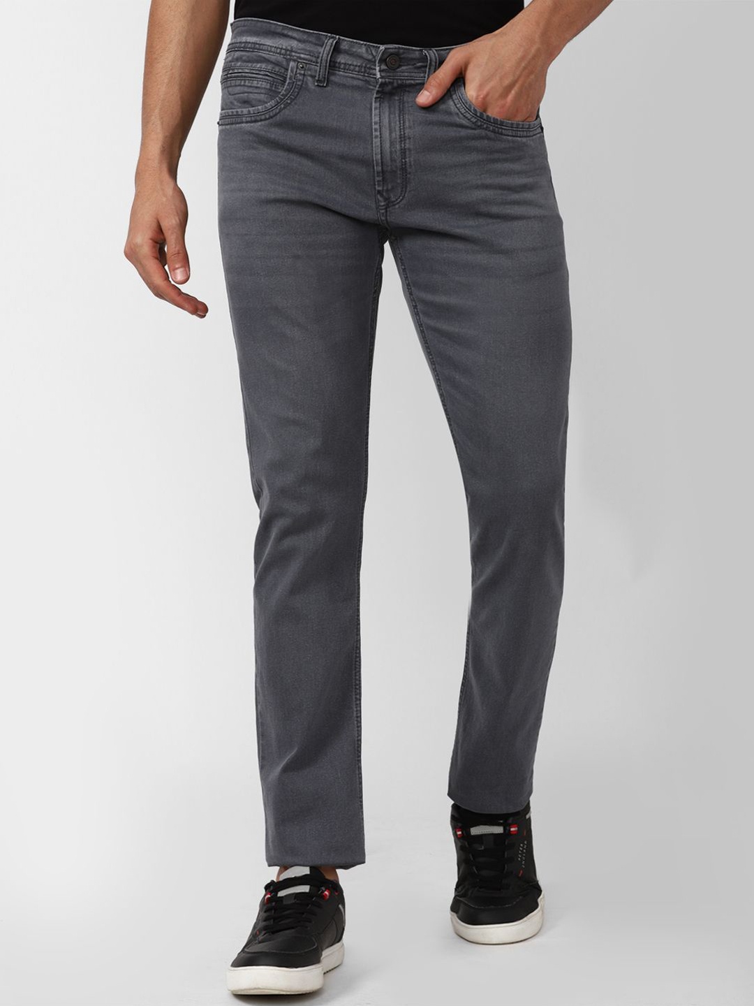 

Peter England Casuals Men Classic Tapered Fit Jeans, Grey