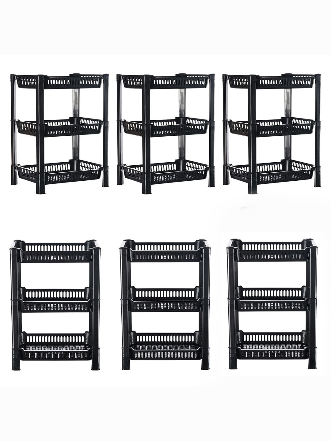 

Kuber Industries Black 6 Pieces 3-Layer Long Lasting Kitchen Organiser