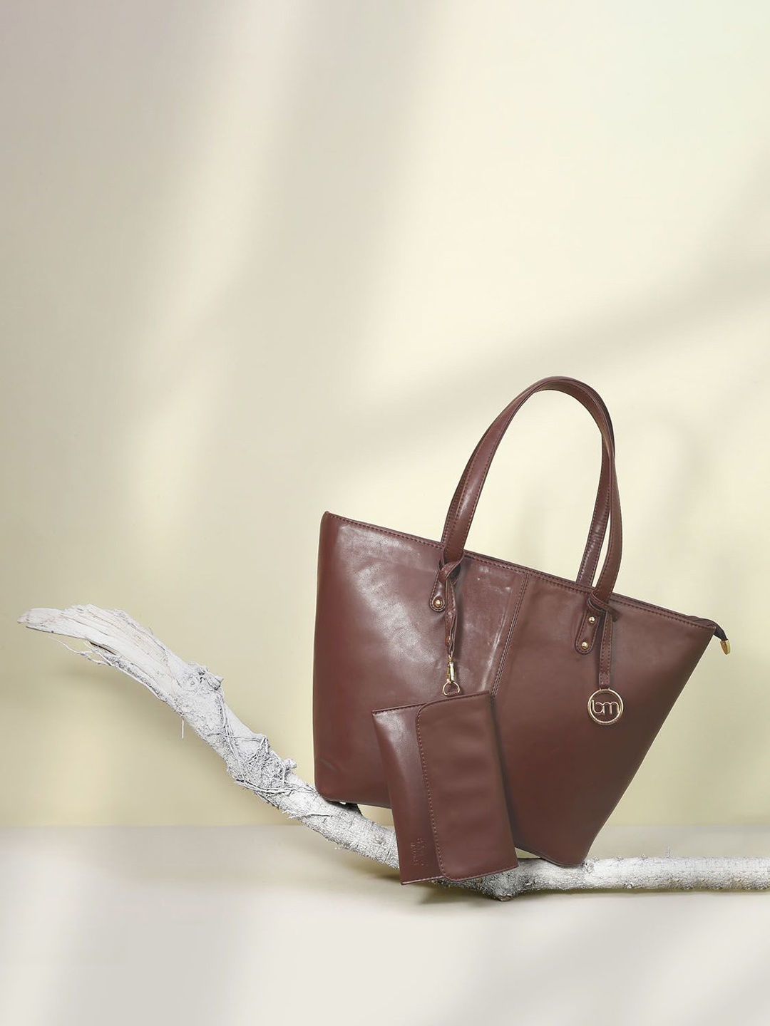 

Bagsy Malone PU Shopper Tote Bag with Tasselled, Brown