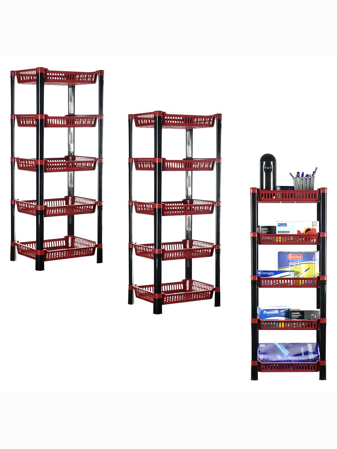 

Kuber Industries Maroon 3 Pieces Long Lasting Multi-Utility Organisers