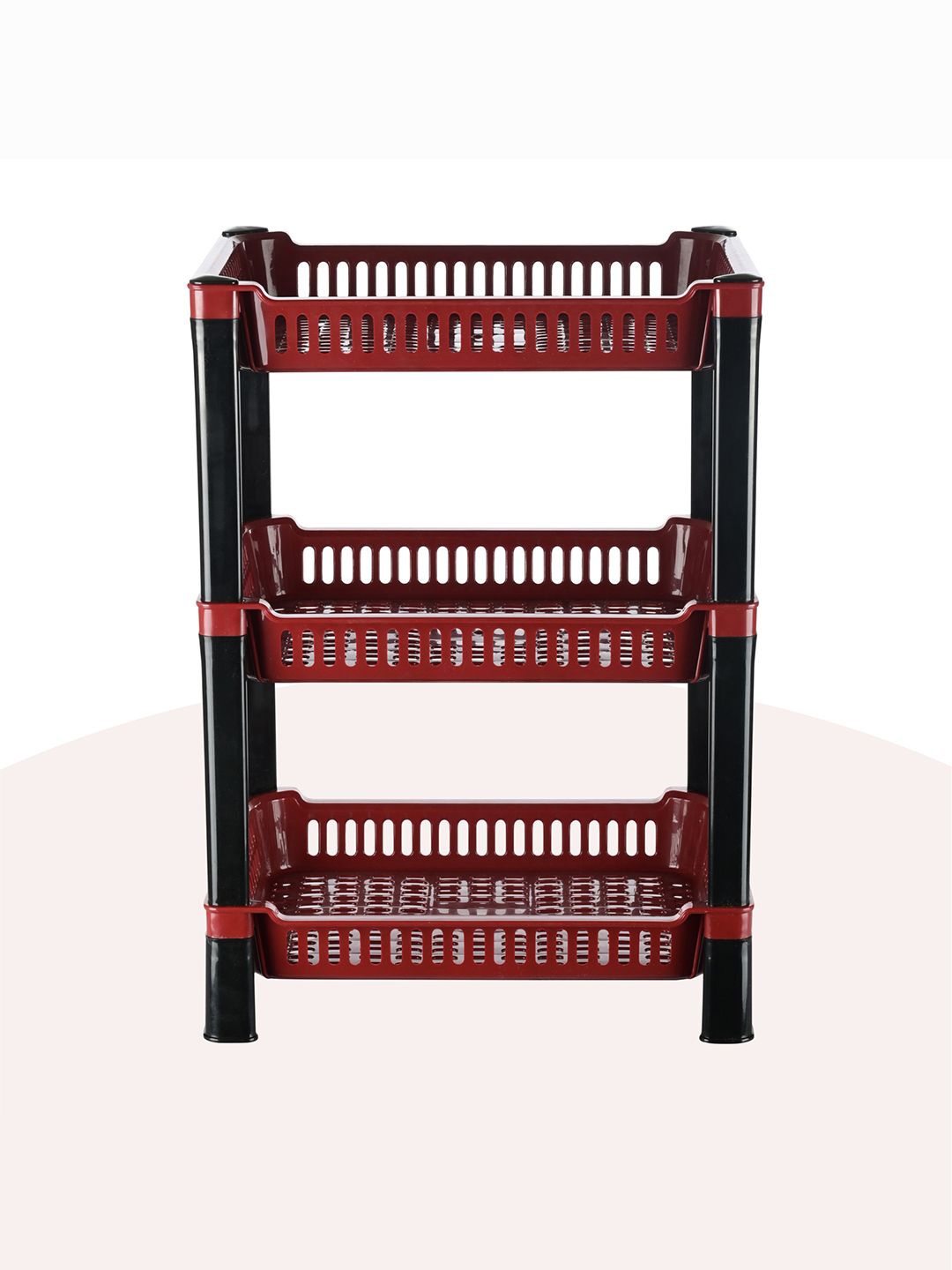 

Kuber Industries Maroon & Black 5 Pieces 3 Tier Multi-Utility Organisers
