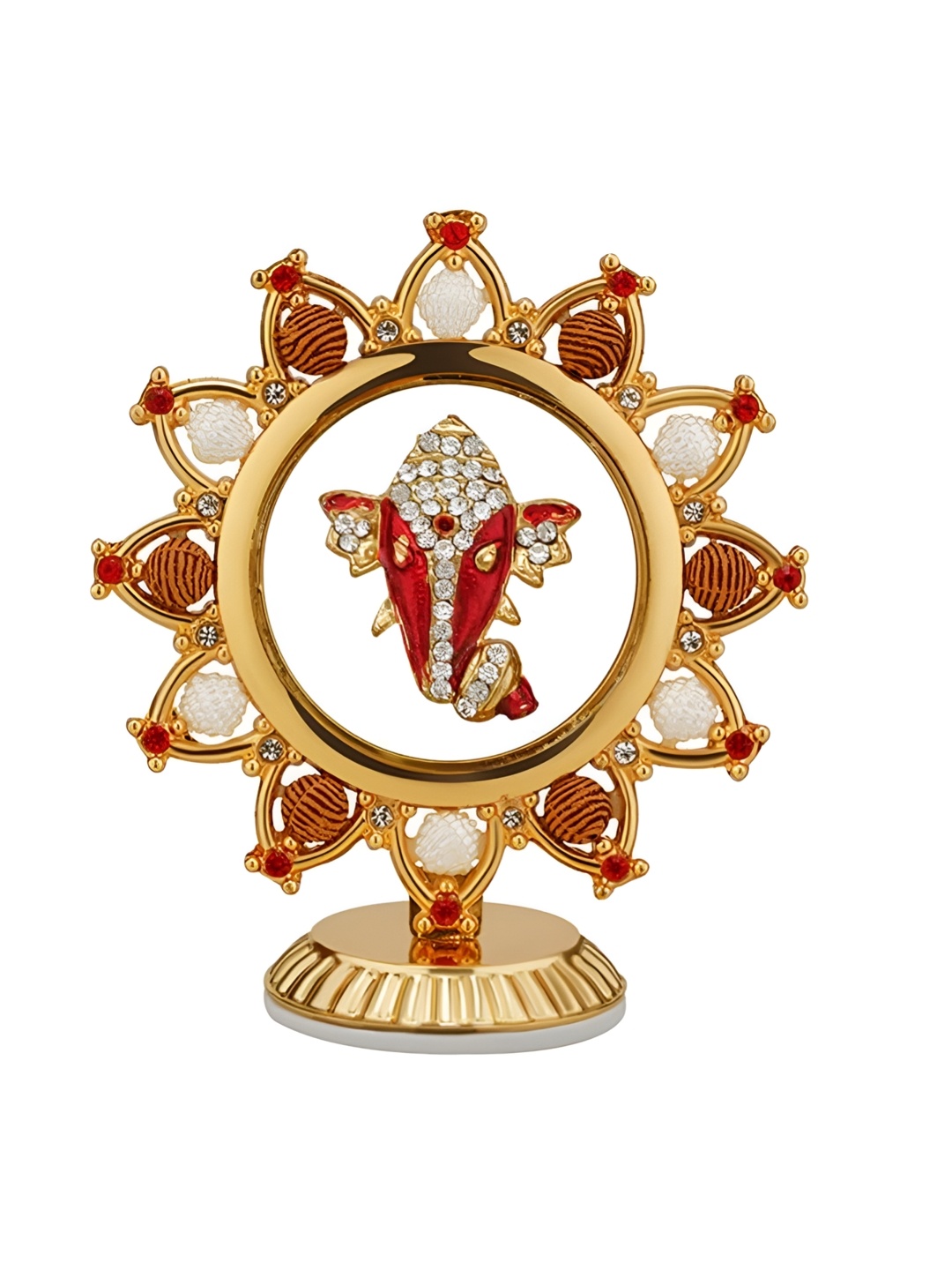 

INTERNATIONAL GIFT Gold-Toned & Red Religious Idol Showpiece