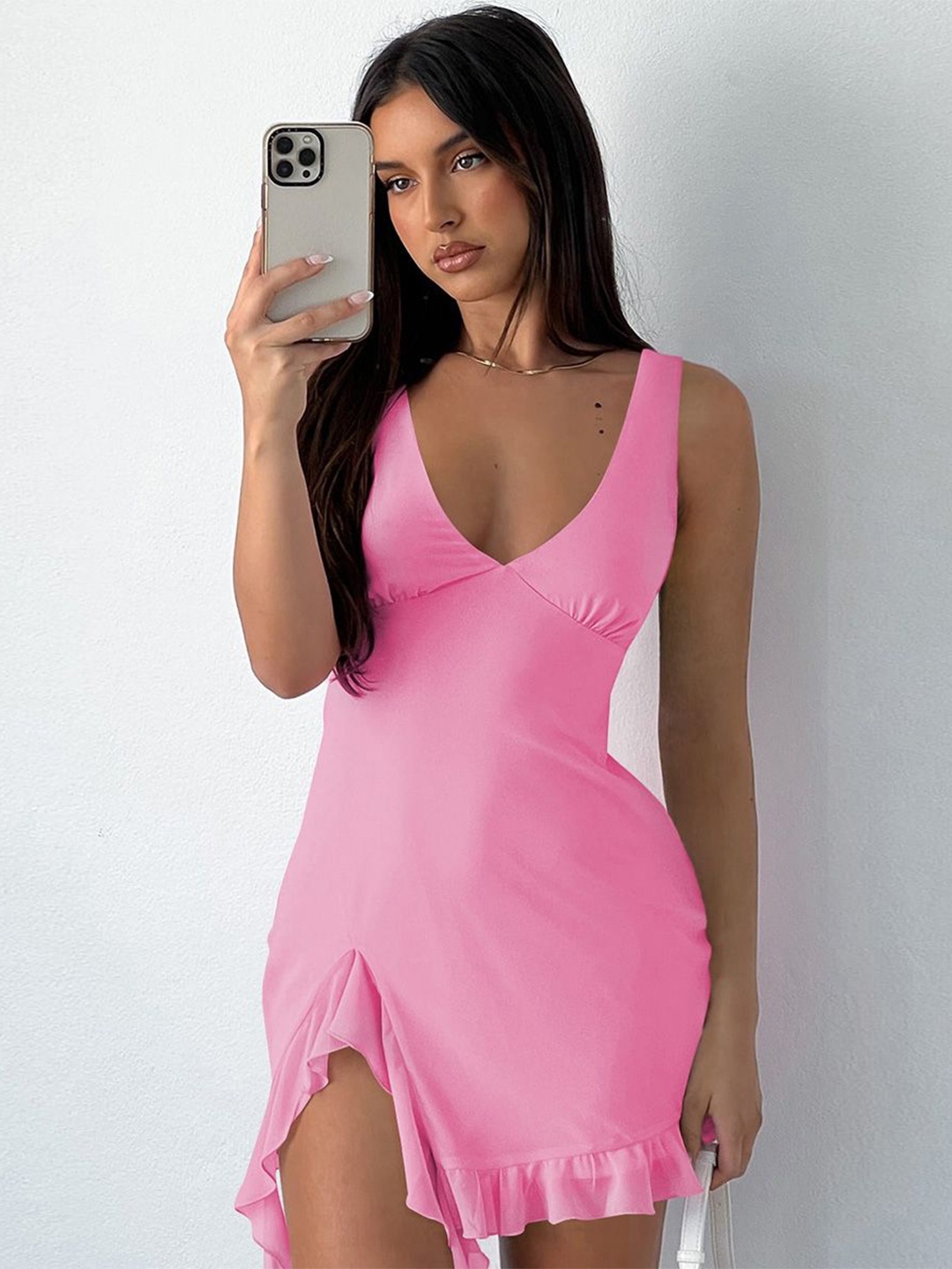 

StyleCast Asymmetrical Bodycon Mini Dress, Pink