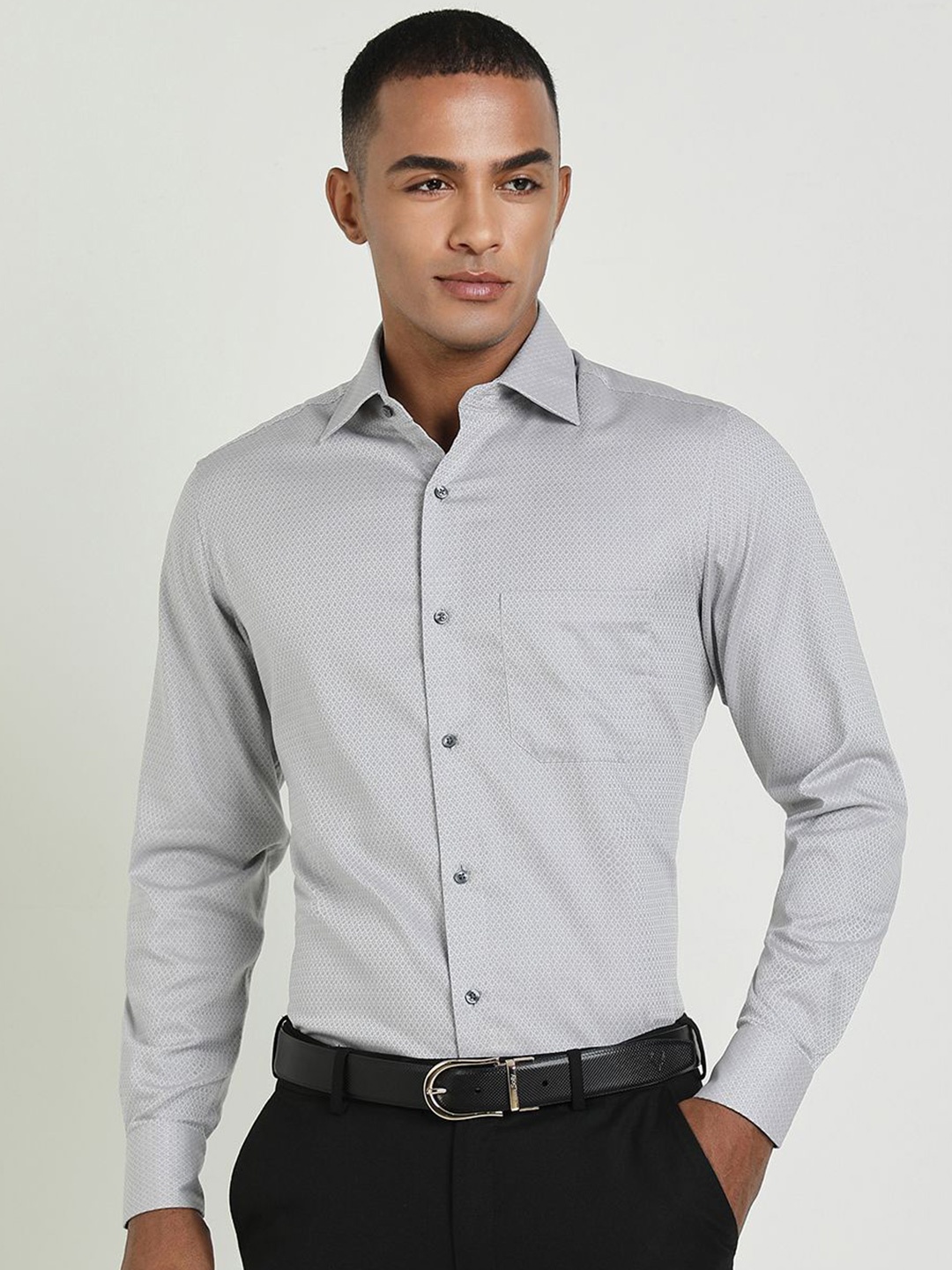 

Allen Solly Sport Men Spread Collar Solid Cotton Formal Shirt, Grey