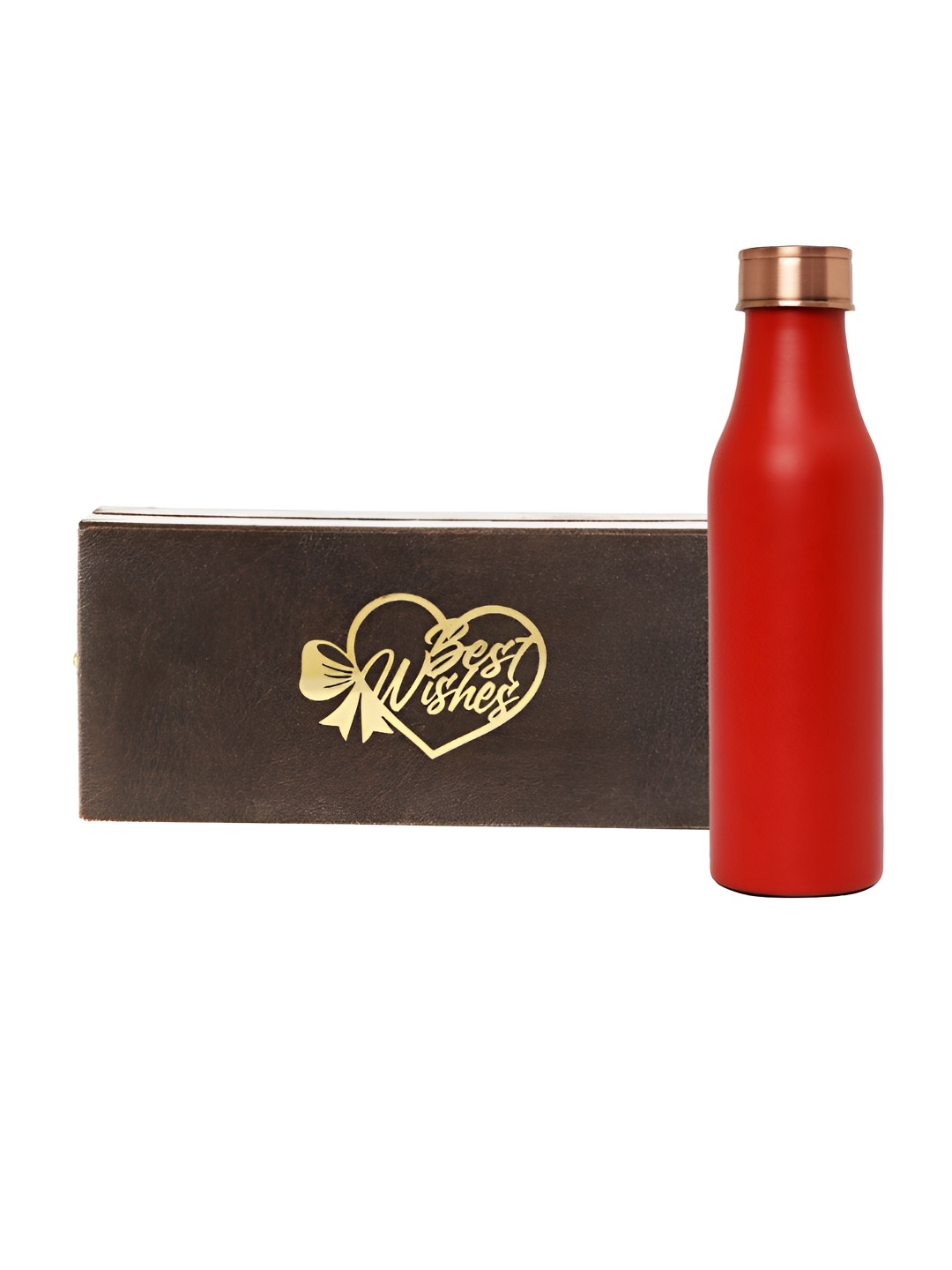 

INTERNATIONAL GIFT Red & Brown Copper Water Bottle With Box Home Gift Sets