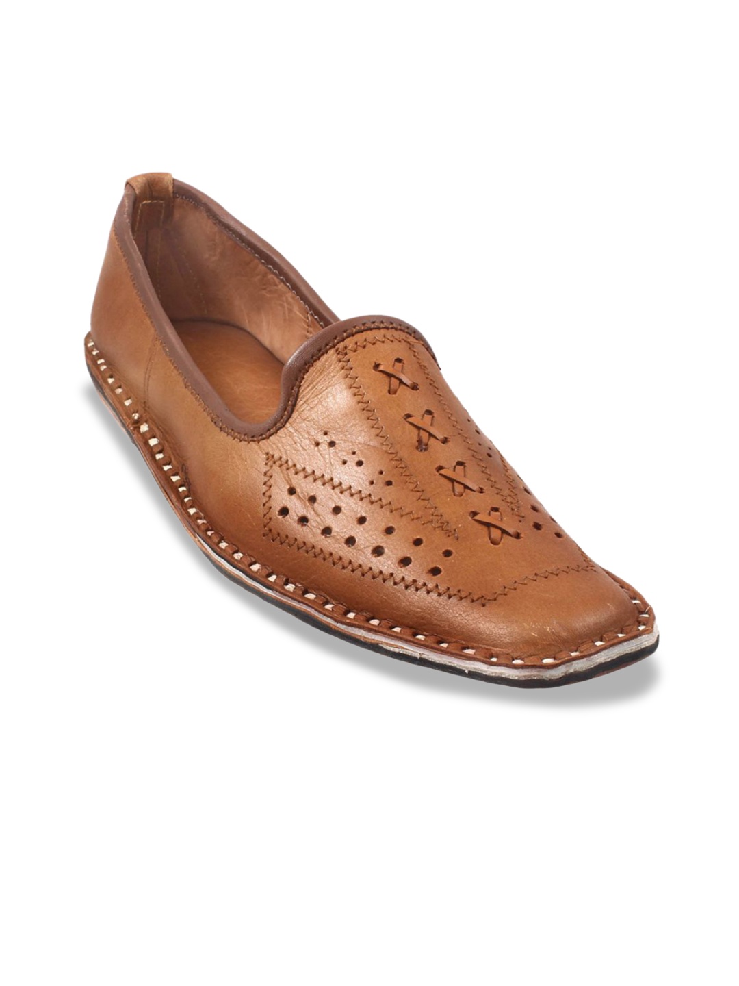 

Apratim Men Ethnic Mojaris Flats, Tan