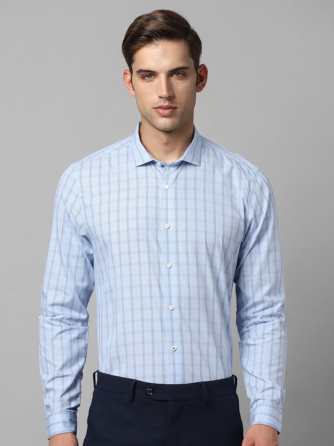 

Louis Philippe Sport Men Slim Fit Opaque Checked Casual Shirt, Blue