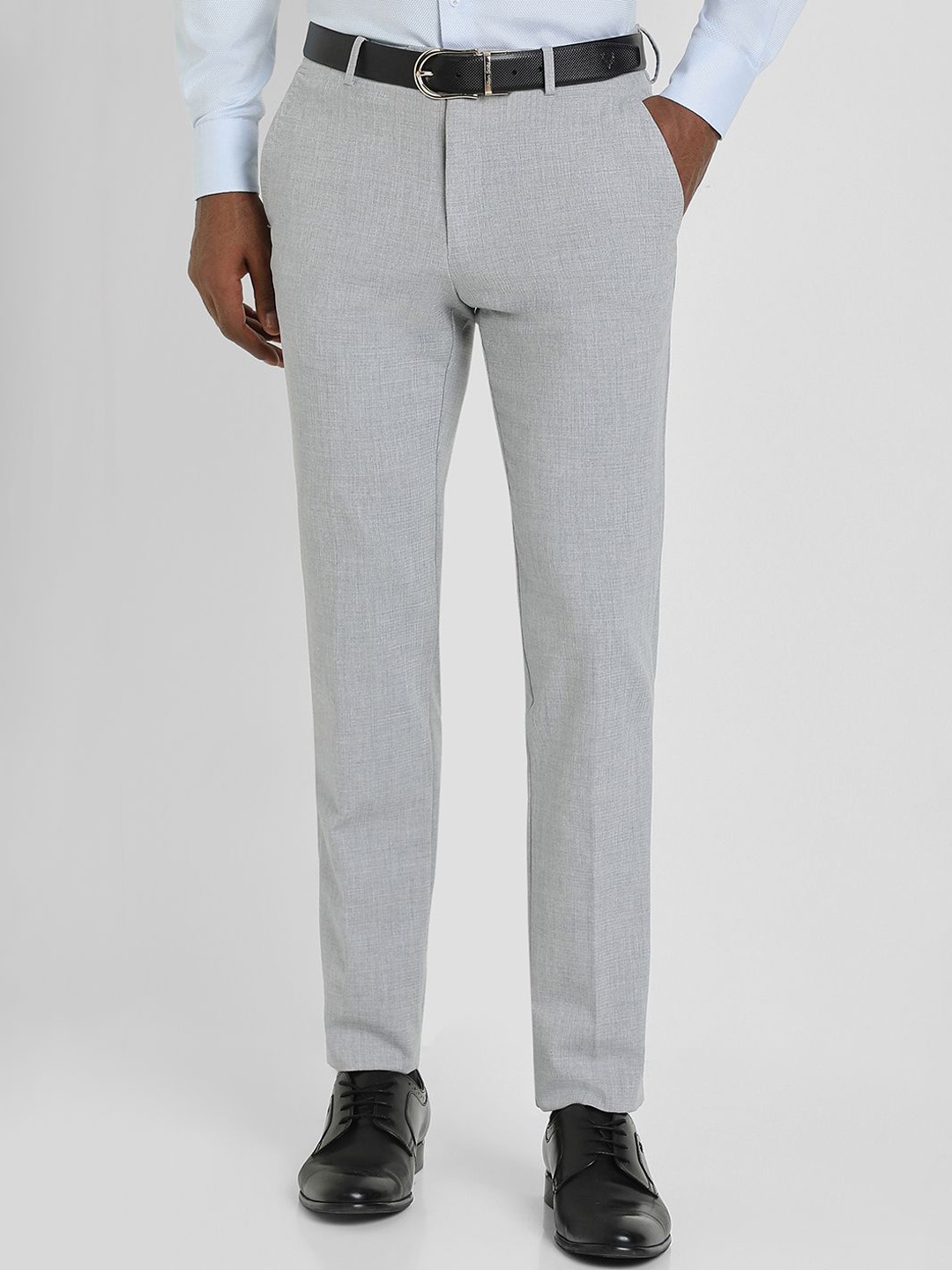 

Allen Solly Sport Men Checked Slim Fit Formal Trousers, Grey