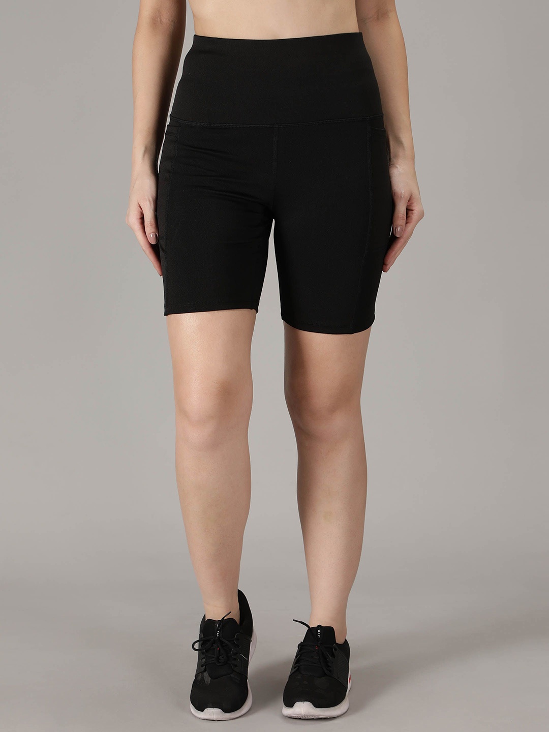 

COSVOS Women Quick Dry Above Knee-Length Gym Tights, Black