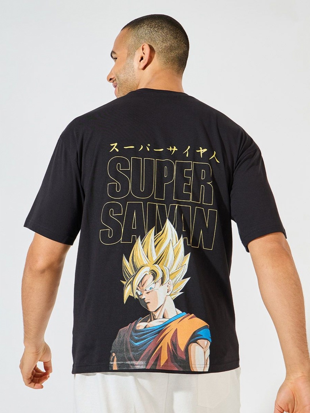 

Styli Men Anime Dragon Ball Z Graphic Character Oversize T-Shirt, Black