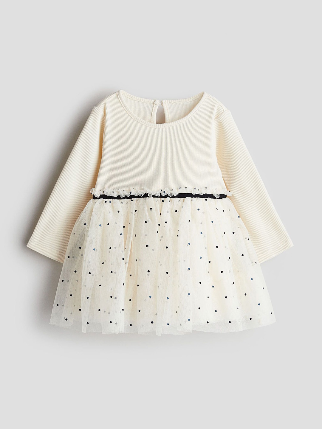 

H&M Infant Girls Tulle-Skirt Jersey Dress, Beige