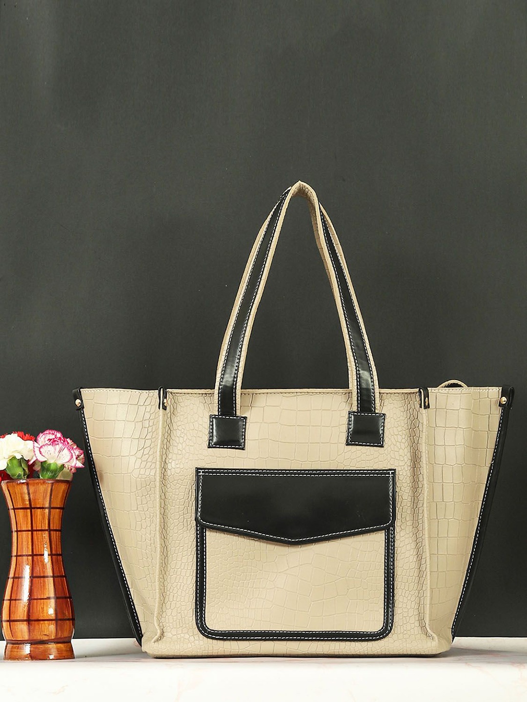 

Bagsy Malone Textured PU Shopper Tote Bag, Cream