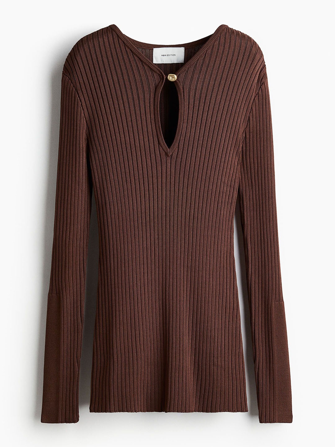 

H&M Women Rib-Knit Top, Brown
