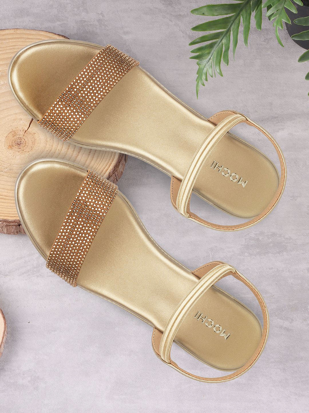 

Mochi Embellished Wedge Heel Sandals, Gold