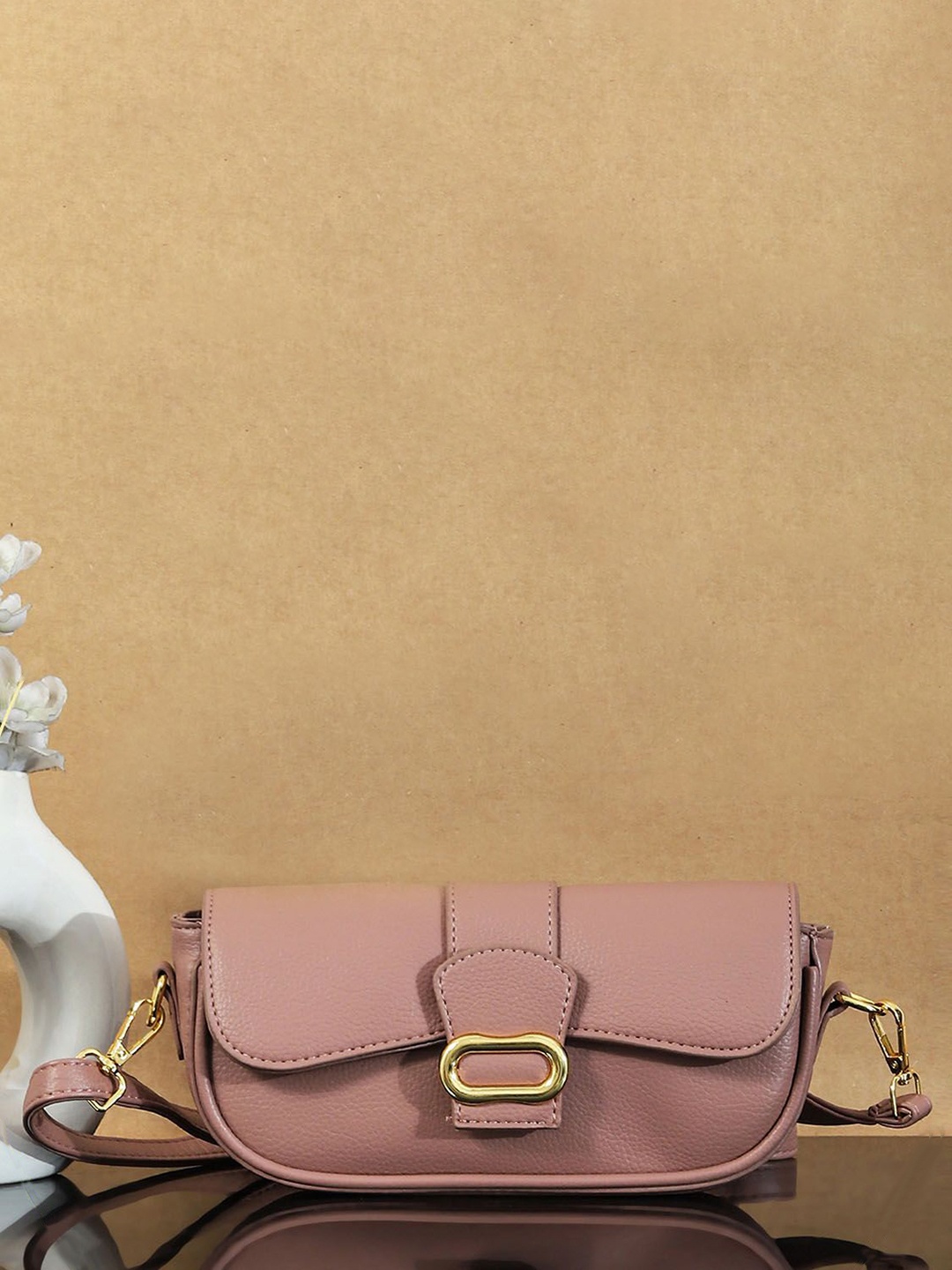 

Bagsy Malone PU Structured Sling Bag, Peach