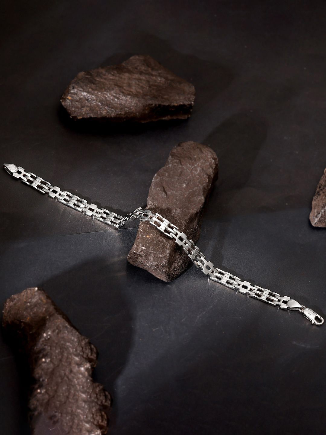 

GIVA Men 925 Sterling Silver Rhodium-Plated Link Bracelet
