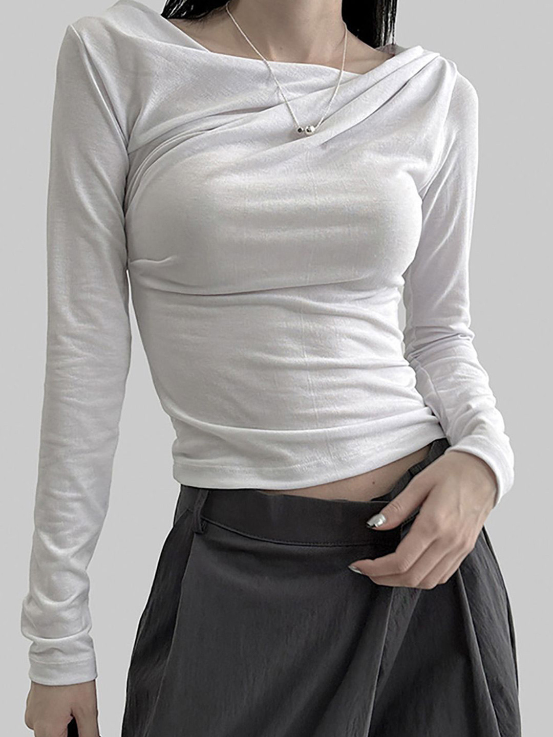 

StyleCast x Revolte Cowl Neck Top, White