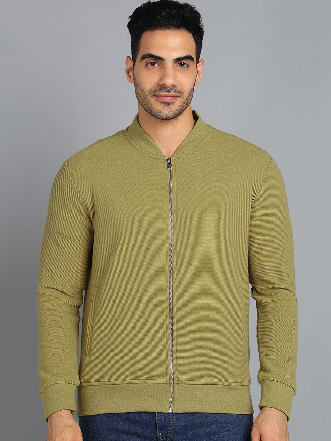 

Alan Jones Men Corduroy Open Front Jacket, Green