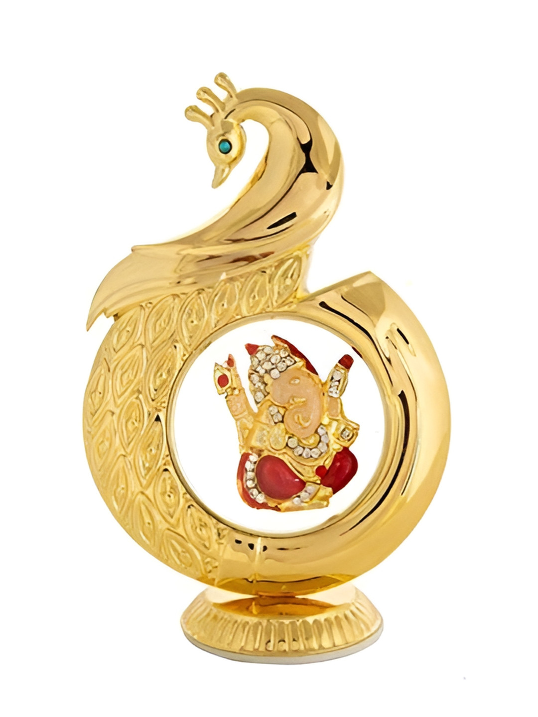 

INTERNATIONAL GIFT Gold-Toned & Red Religious Idol Showpiece