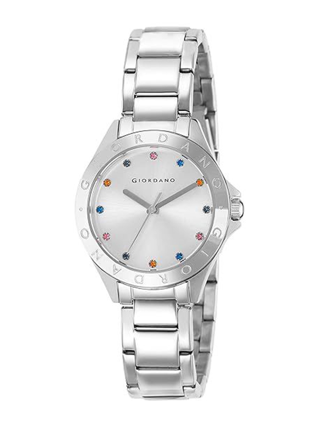 

GIORDANO Women Embellished Dial & Stainless Steel Bracelet Style Straps Analogue Watch 2682-22, Silver