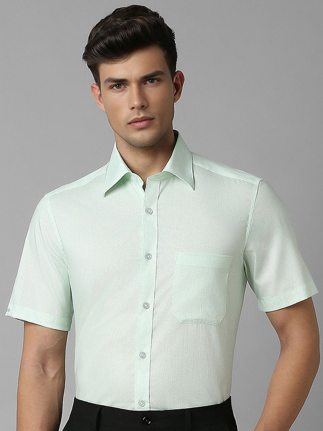 

Louis Philippe Men Opaque Formal Shirt, Green