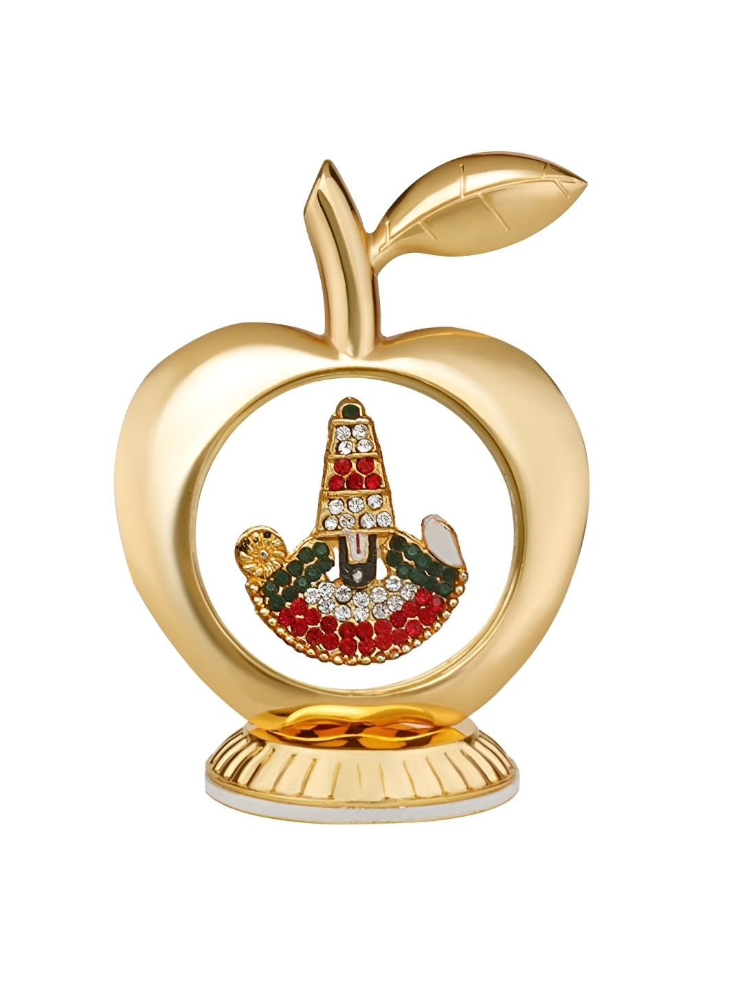 

INTERNATIONAL GIFT Apple Shaped Balaji Religious Car Dashboard Showpiece, Gold