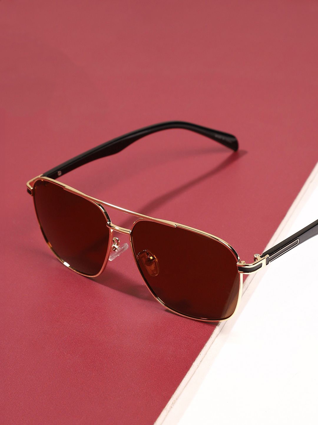 

French Accent Men Aviator Sunglasses with Polarised Lens AW24_FASG1042, Brown