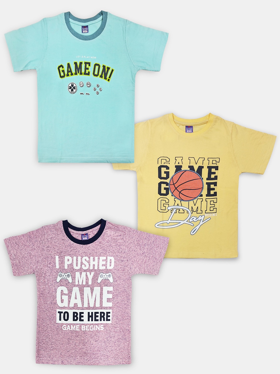 

Here&Now X Game Begins Boys Assorted Set of 3 Printed T-shirts