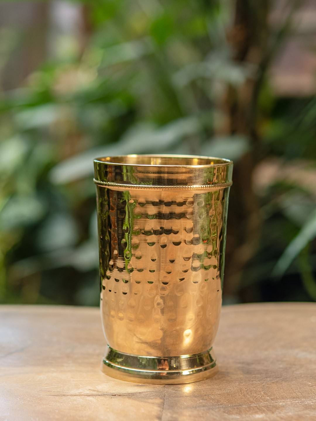 

Ambi Home Gold Toned Brass Hammered Water Glass 180 ml