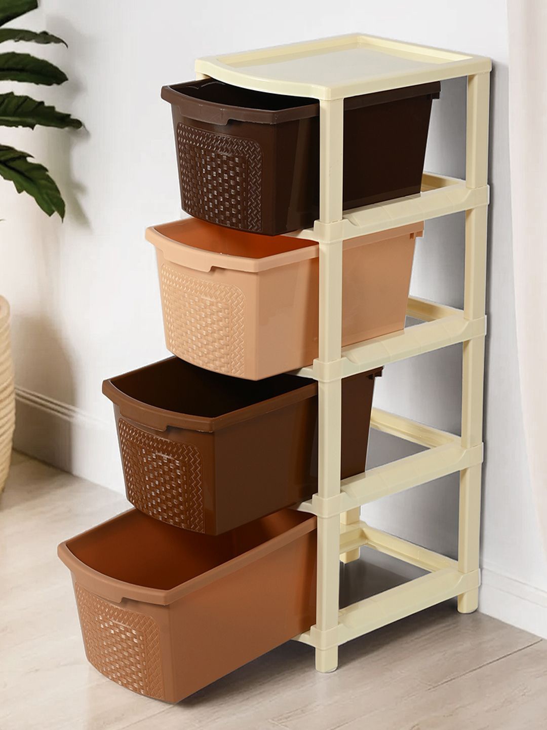 

Kuber Industries Brown 4-Layer Drawer Organiser