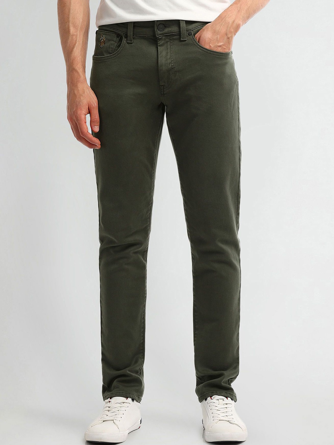 

U.S. Polo Assn. Men Prince Slim Fit Stretchable Jeans, Olive