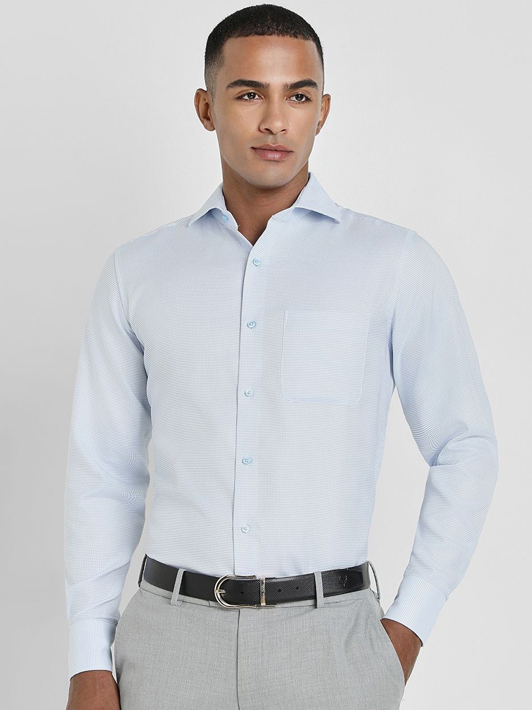 

Allen Solly Sport Men Spread Collar Solid Cotton Formal Shirt, Blue