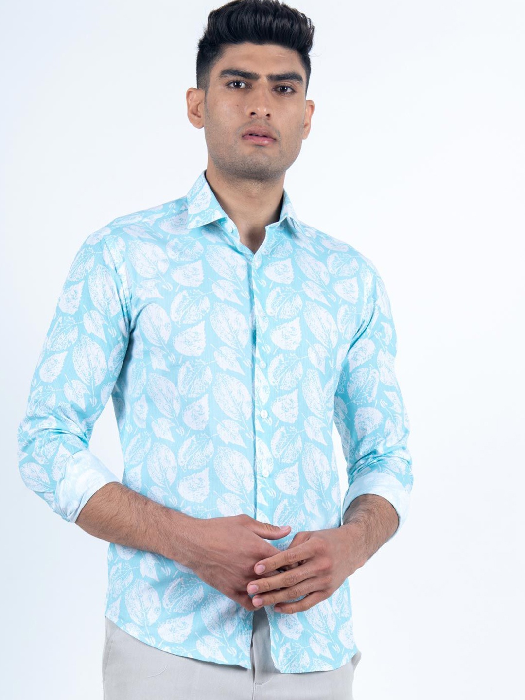 

Tistabene Men Standard Floral Opaque Printed Casual Shirt, Blue