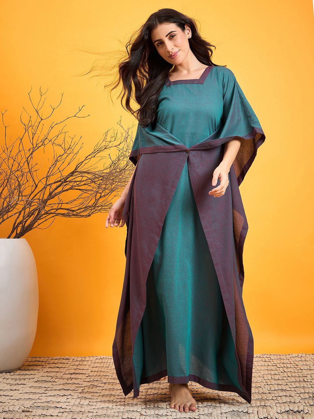 

The Kaftan Company Everyday Maxi Nightdress, Blue